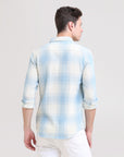 Icy Elegance: Slim Fit Ice Blue Shirt