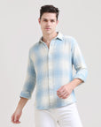 Icy Elegance: Slim Fit Ice Blue Shirt