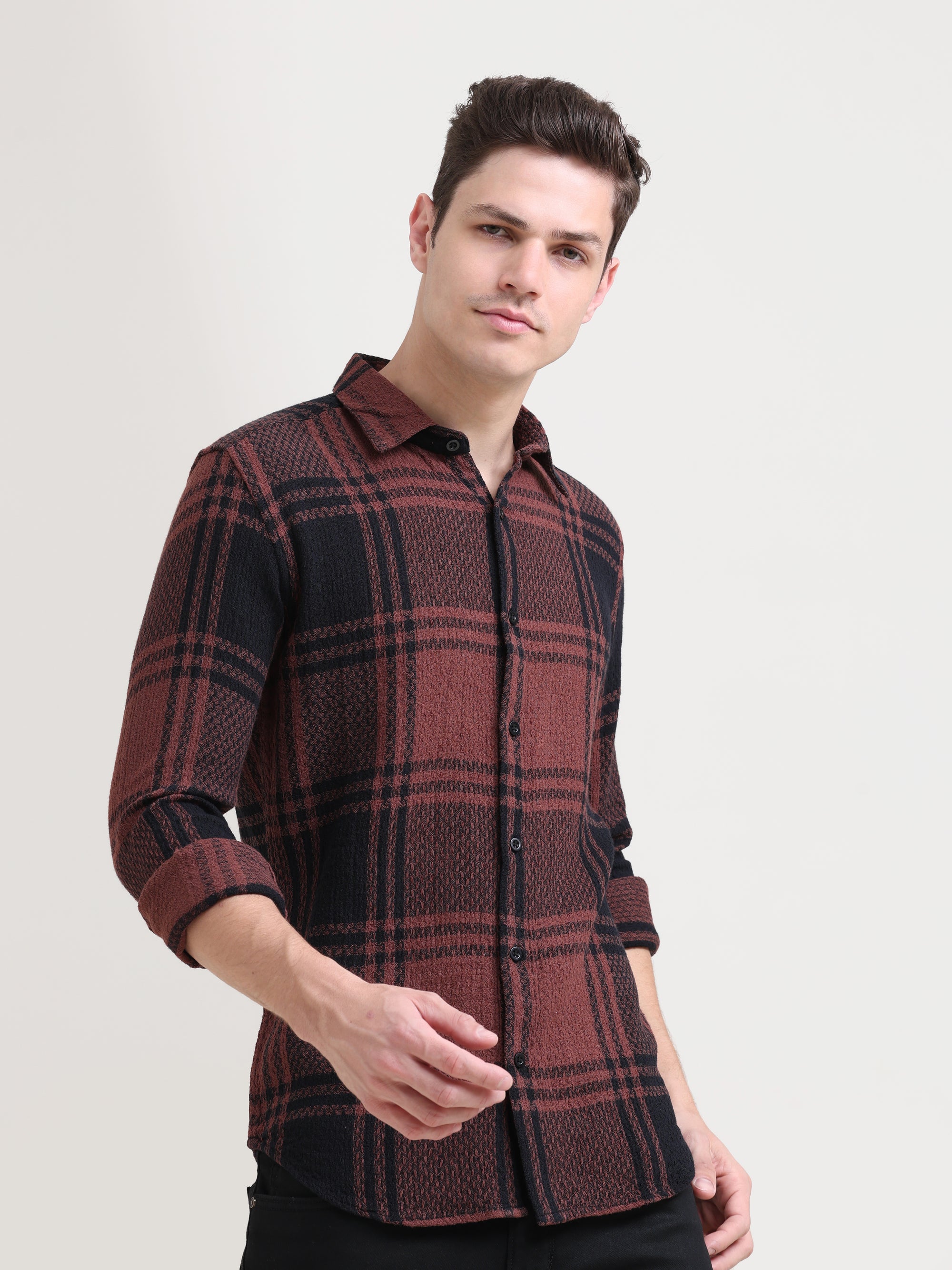 Slim Fit Brick Red Shirt