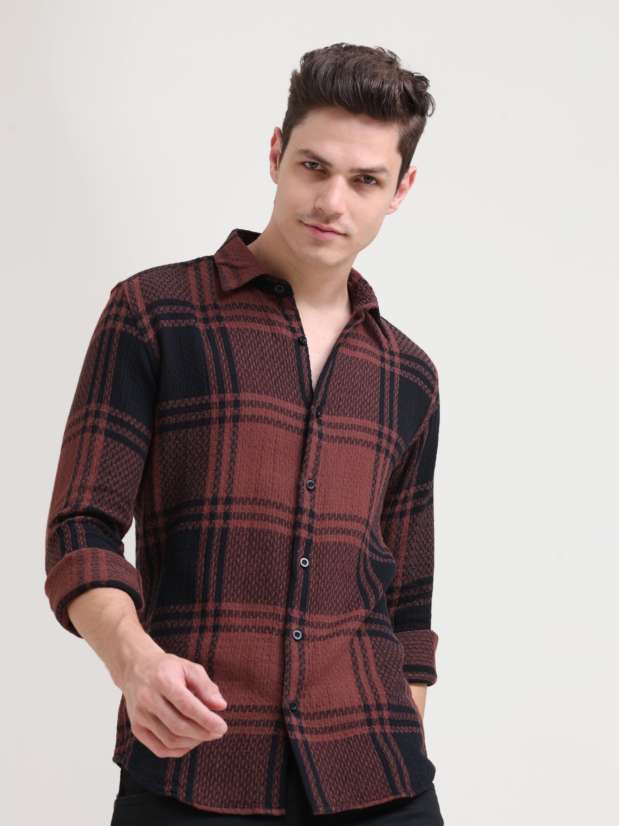 Slim Fit Brick Red Shirt