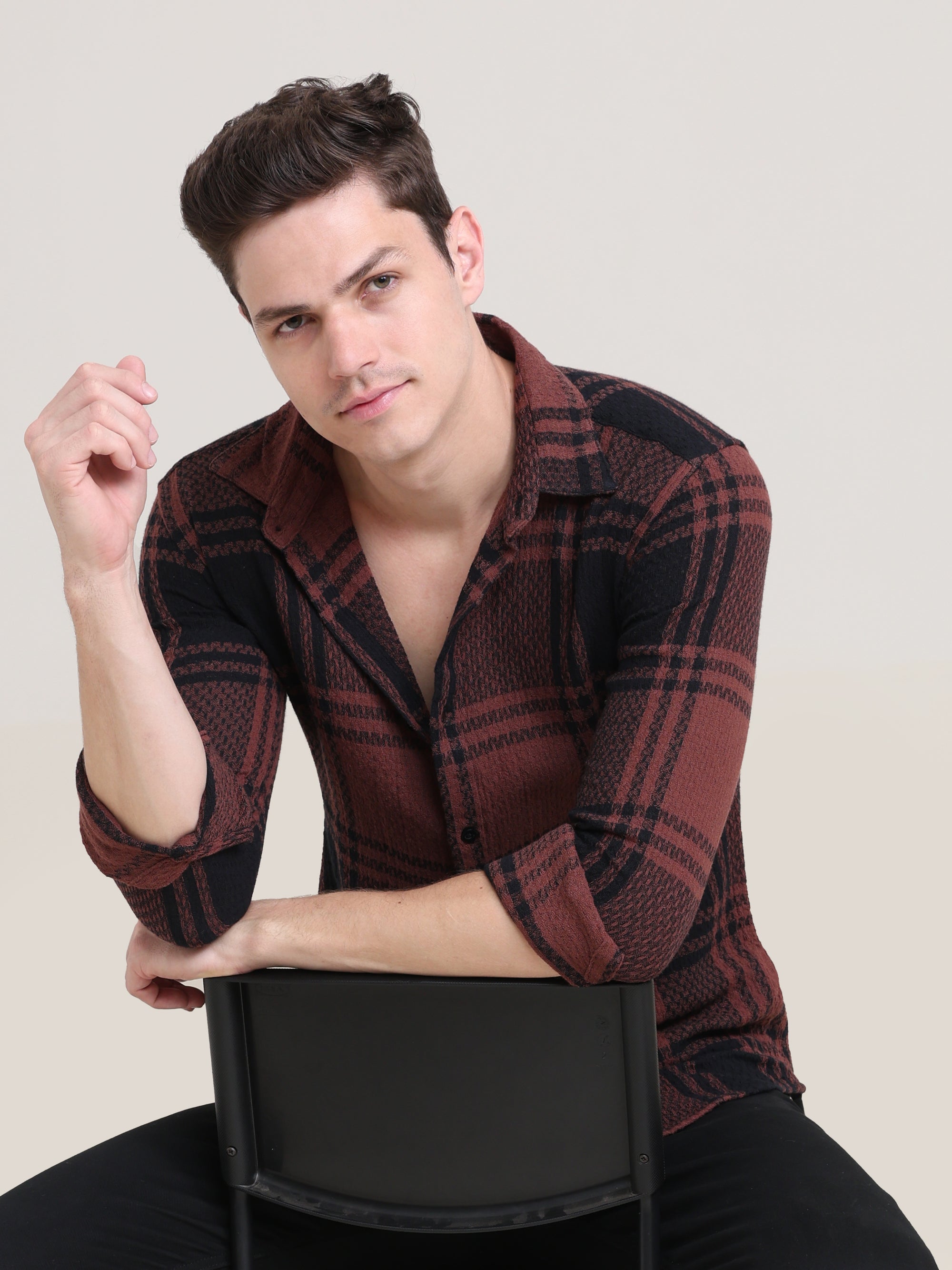 Slim Fit Brick Red Shirt