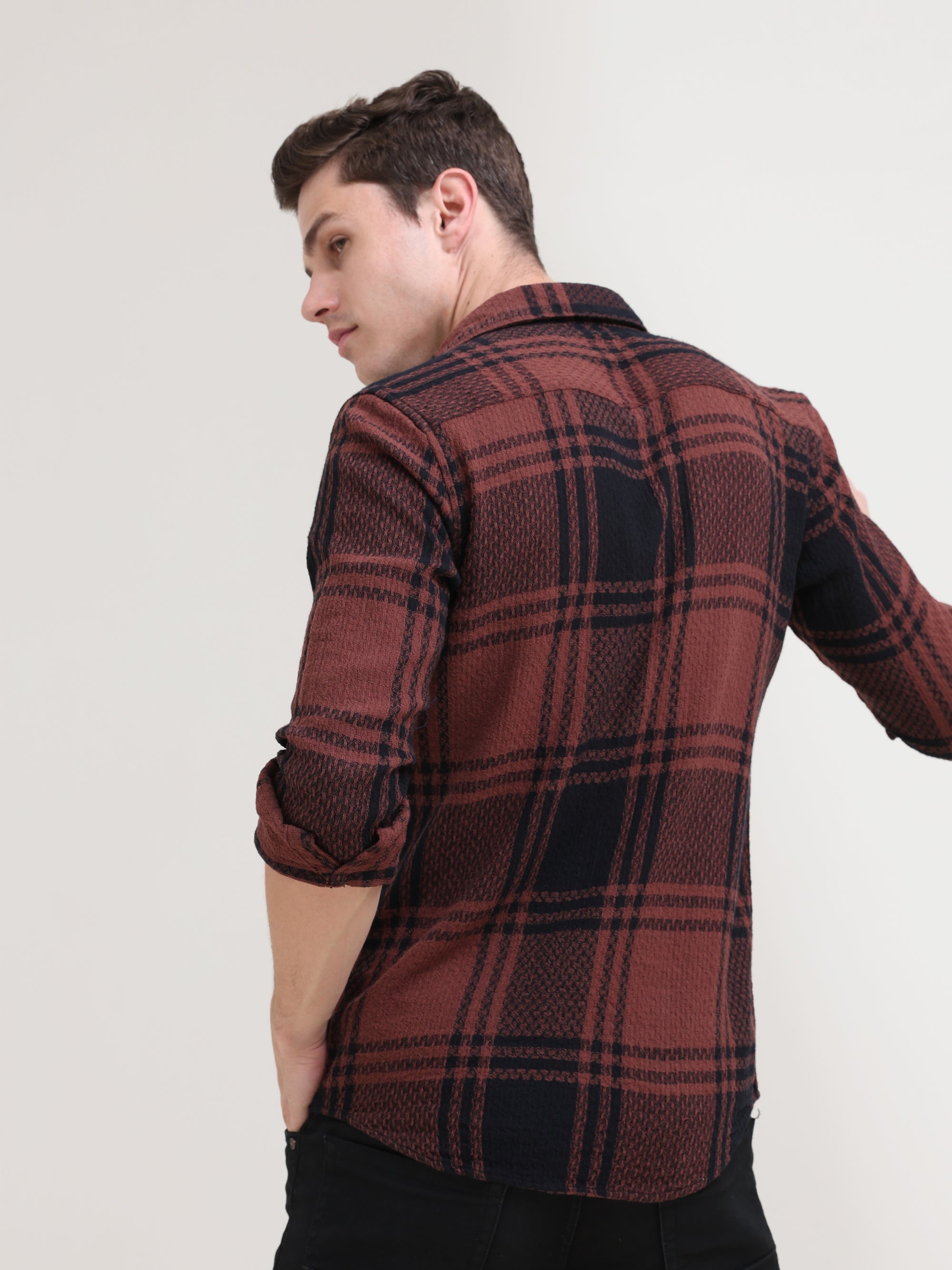 Slim Fit Brick Red Shirt