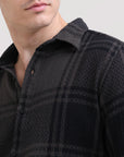 Charcoal Crossroads: Checkered Dark Grey Slim Fit Shirt