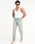 Regular Fit Ice Blue Denim Pants