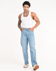 Straight Fit Blue Denim Pants