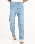 Straight Fit Blue Denim Pants