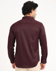 Slim Fit Full Sleeve Wine Red Shirt
