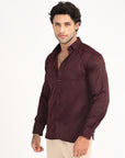 Slim Fit Full Sleeve Wine Red Shirt
