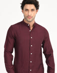 Tapered Fit Full Sleeve Syrup-Brown Shirt