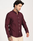 Tapered Fit Full Sleeve Syrup-Brown Shirt