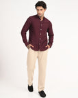 Tapered Fit Full Sleeve Syrup-Brown Shirt