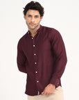 Tapered Fit Full Sleeve Syrup-Brown Shirt