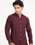 Tapered Fit Full Sleeve Syrup-Brown Shirt