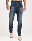 Comfort Fit Dark Blue Denim Pants