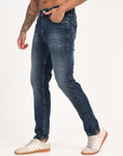 Comfort Fit Dark Blue Denim Pants