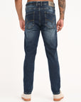 Comfort Fit Dark Blue Denim Pants
