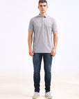Lt Grey Solid Polo Tshirt
