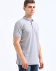 Lt Grey Solid Polo Tshirt