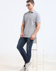Lt Grey Solid Polo Tshirt