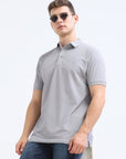 Lt Grey Solid Polo Tshirt