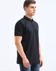 Black Solid Polo Tshirt
