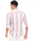 Full Sleeve Slim Fit Striped Purple Shirt