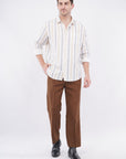 Korean 2 Pleat Brown Formal Pants