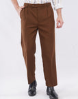 Korean 2 Pleat Brown Formal Pants