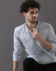 Sleek Silver Storm Slim Fit Shirt