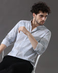 Sleek Silver Storm Slim Fit Shirt