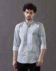 Sleek Silver Storm Slim Fit Shirt