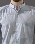 Sleek Silver Storm Slim Fit Shirt