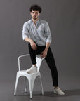 Sleek Silver Storm Slim Fit Shirt