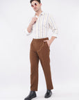 Korean 2 Pleat Brown Formal Pants
