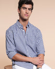 Blue Check Relaxed Fit Full Sleeve Shirt