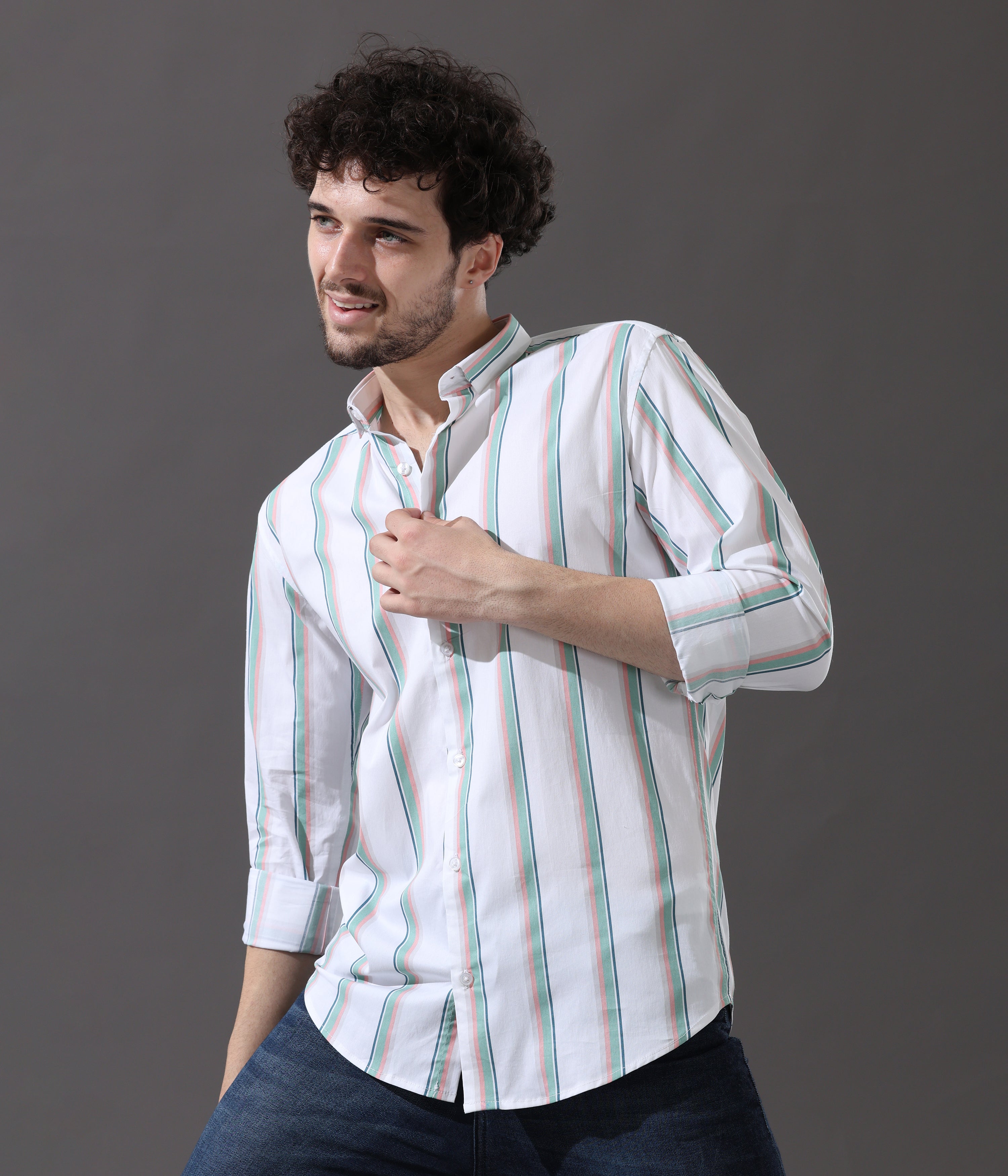 Tropical Green Stripes Shirt