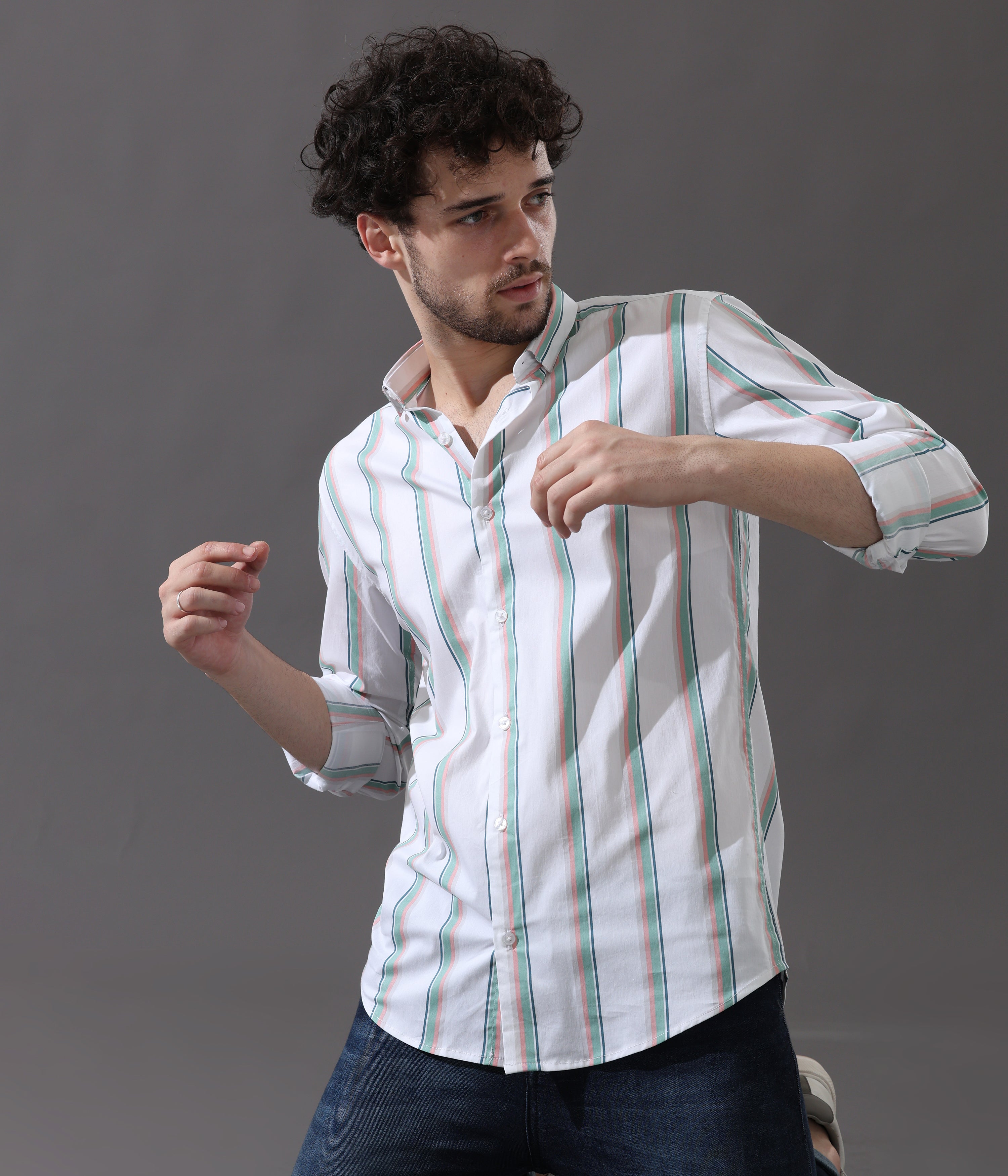 Tropical Green Stripes Shirt