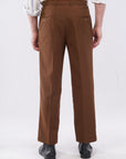 Korean 2 Pleat Brown Formal Pants