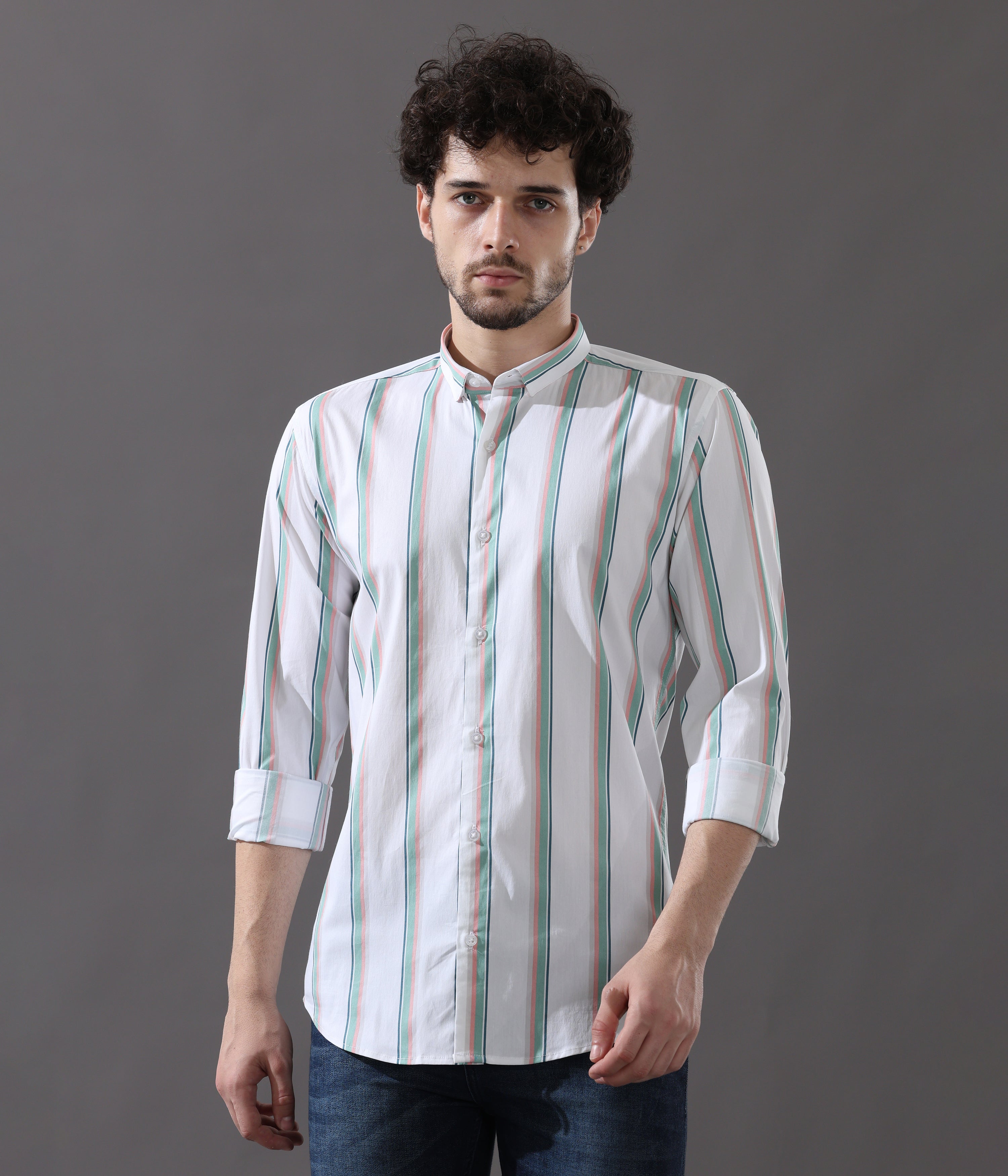 Tropical Green Stripes Shirt