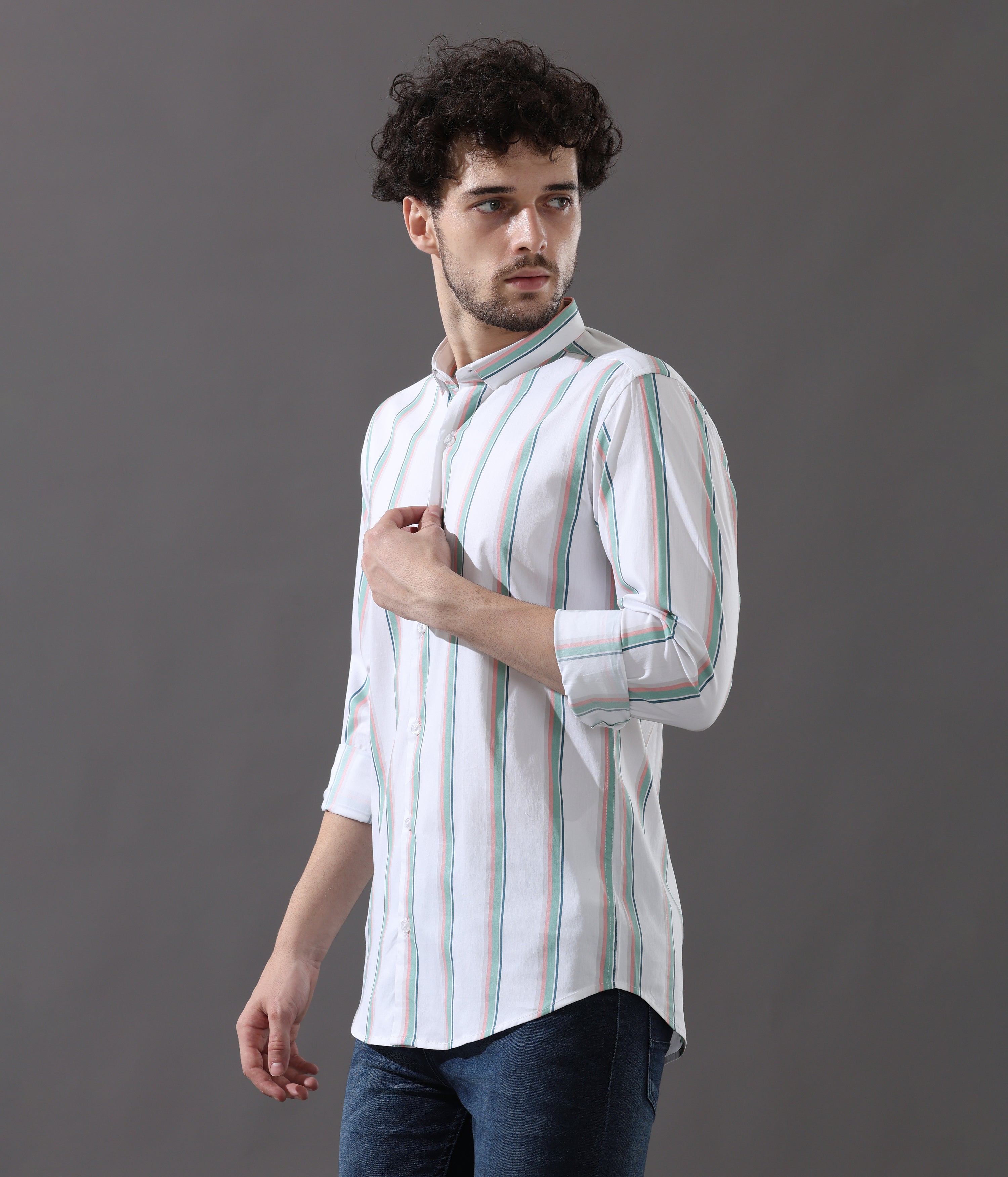 Tropical Green Stripes Shirt