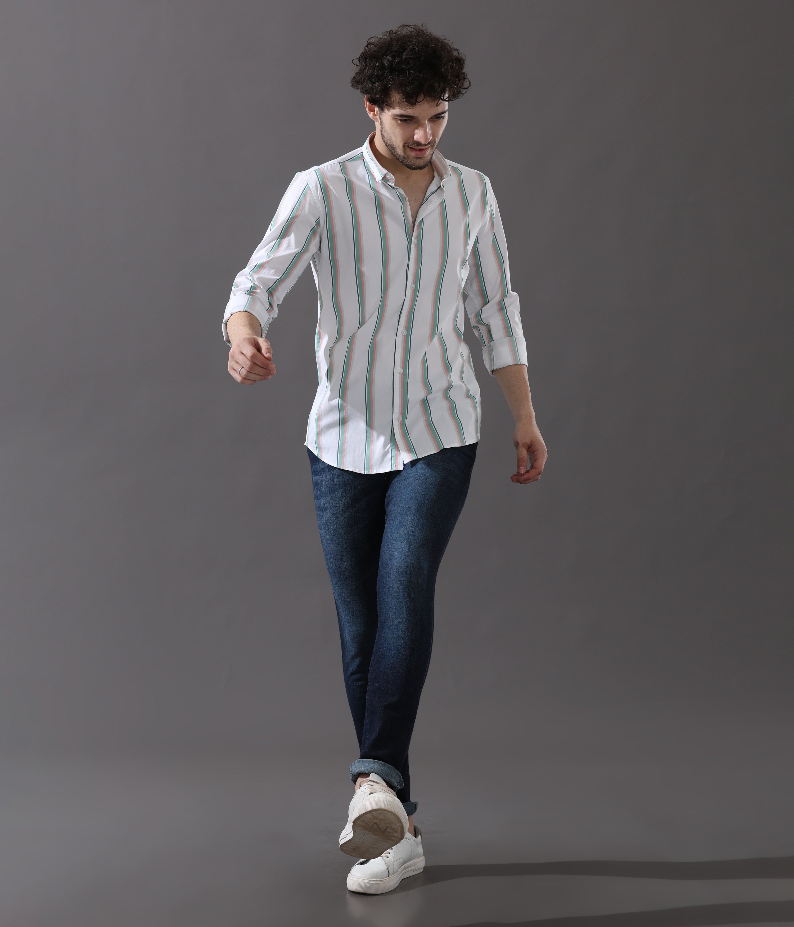 Tropical Green Stripes Shirt