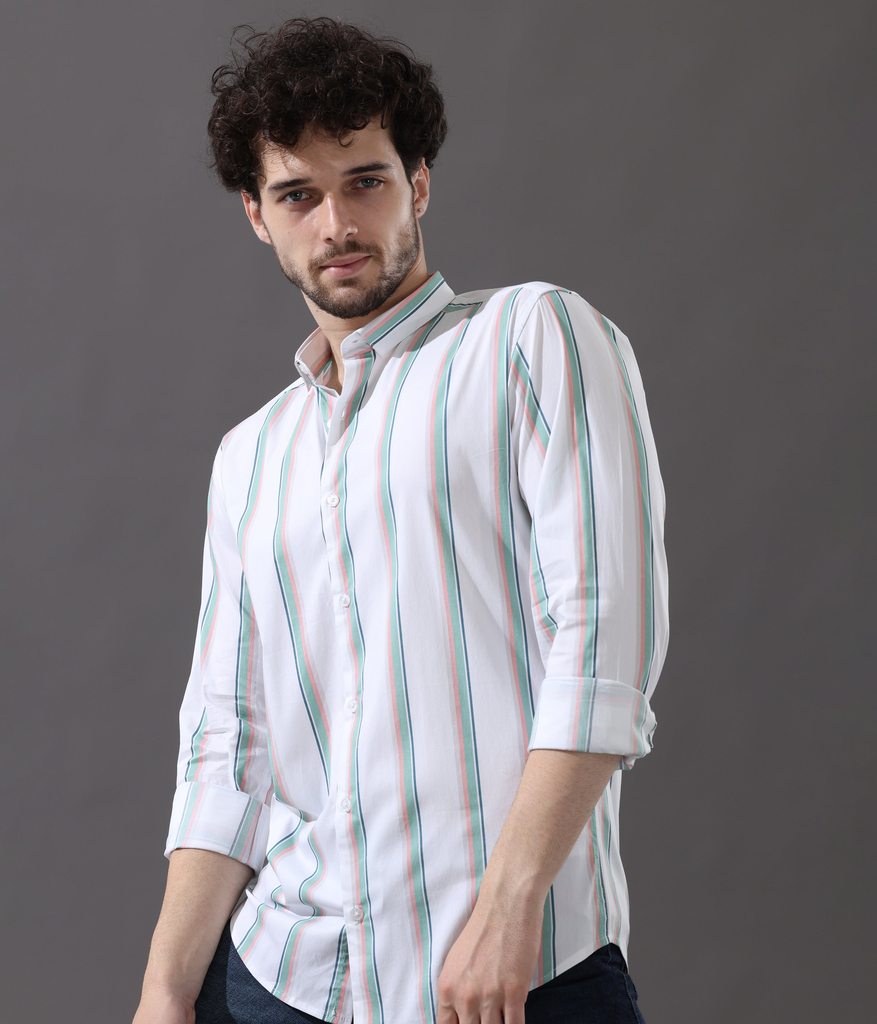 Tropical Green Stripes Shirt
