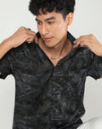 Chiton Misty Grey Printed Shirts
