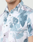 Chiton White & Blue Printed Shirts