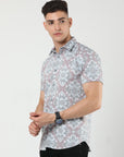 Chiton Peach Printed Shirts