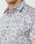 Chiton Peach Printed Shirts