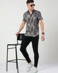Chiton Mocha Brown Print Shirts