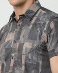 Chiton Mocha Brown Print Shirts