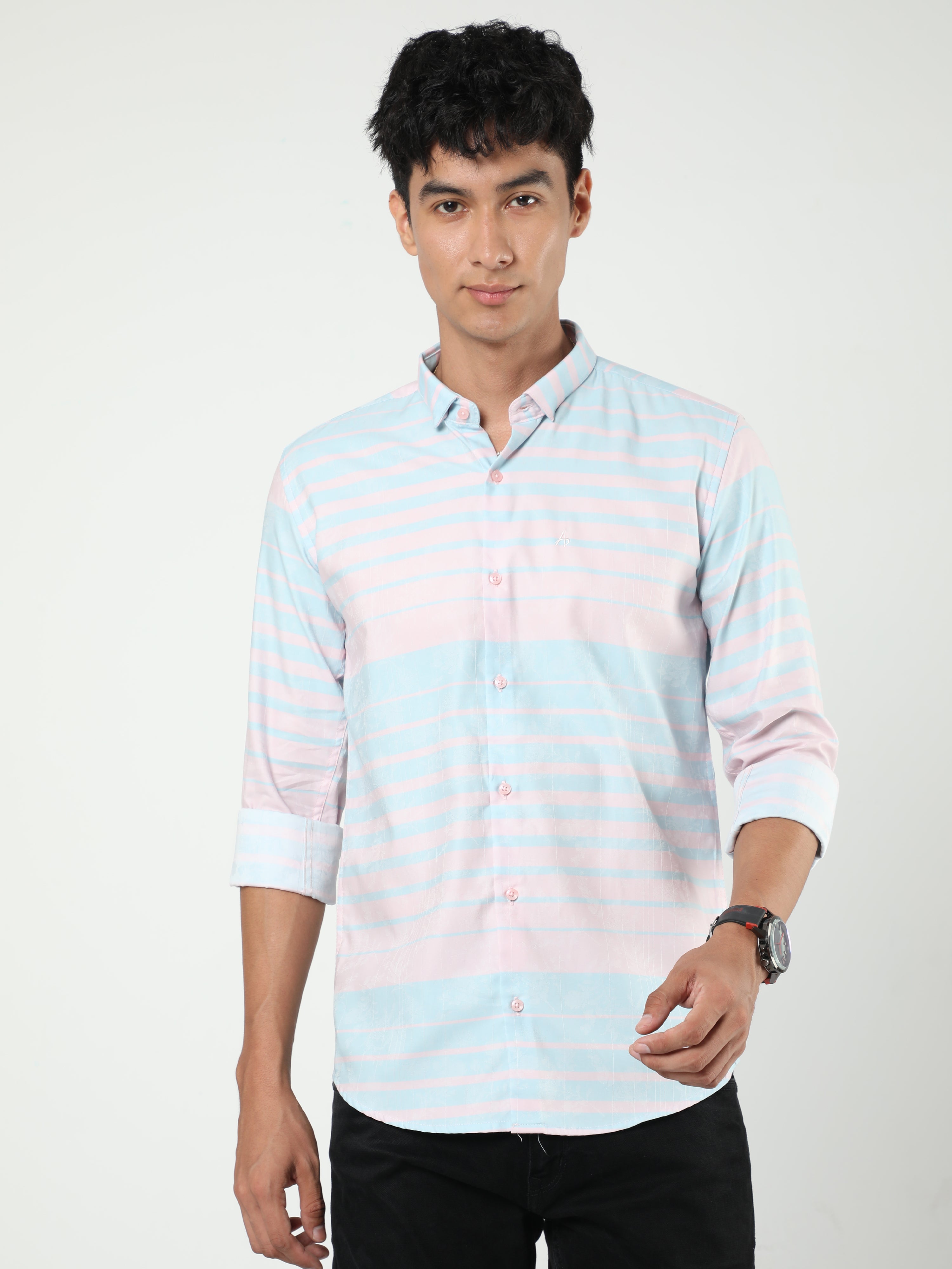 Supima Pastel Pink Stripe Shirt