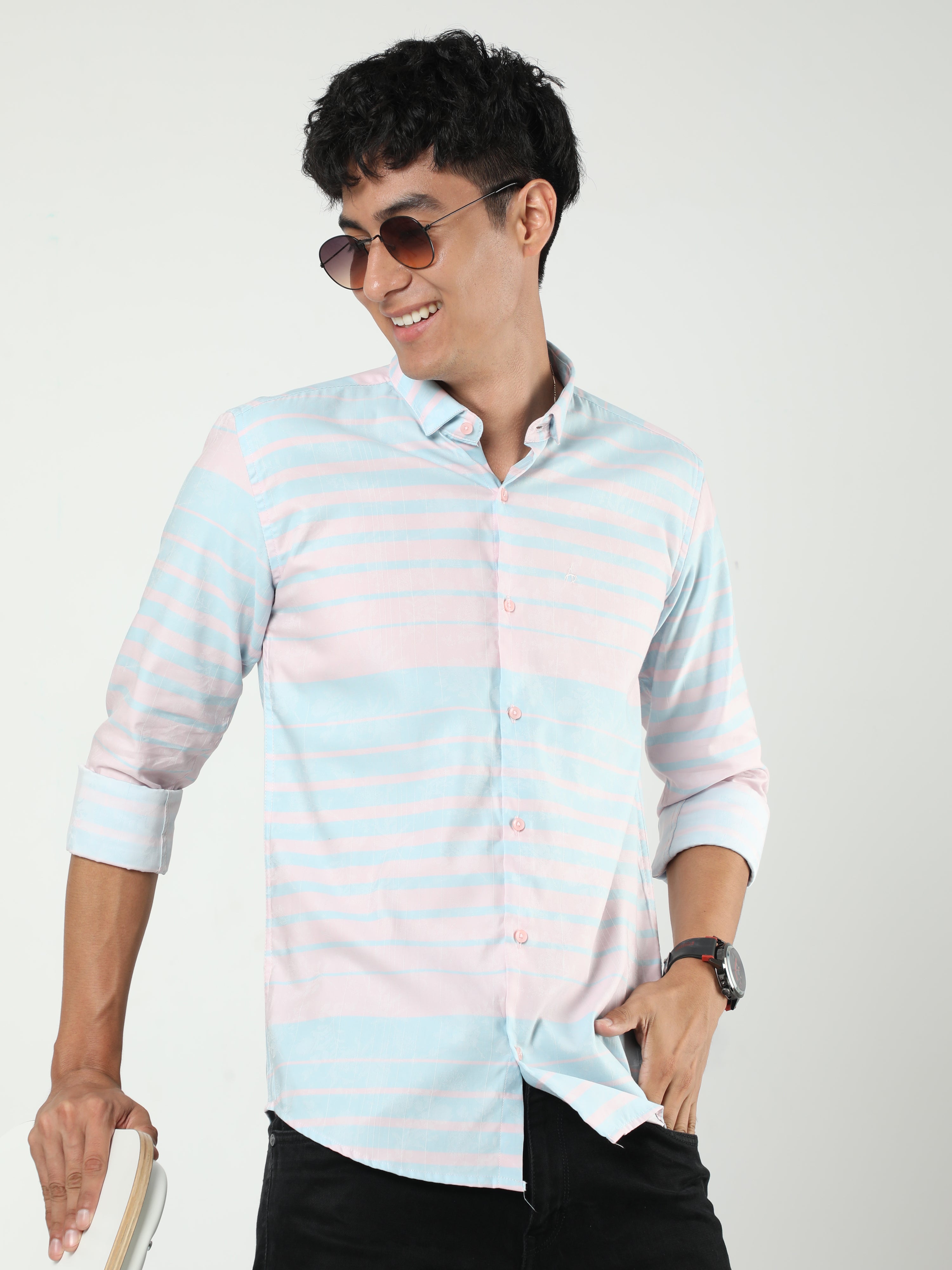 Supima Pastel Pink Stripe Shirt